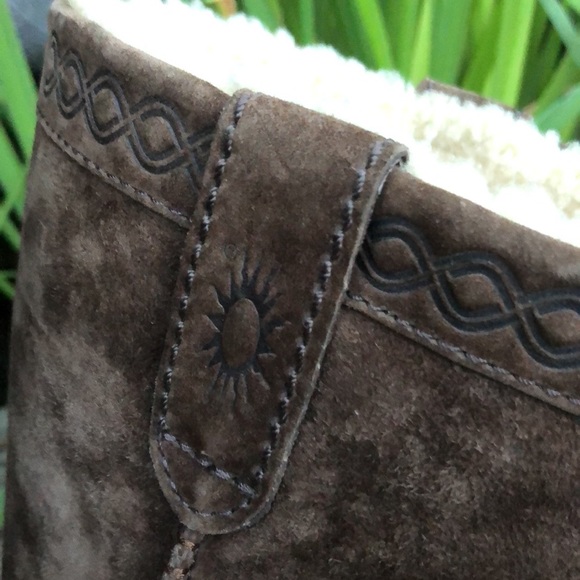Ugg Boots-Tall Suede Uppers-Chocolate Brown-Sz 5 - Picture 4 of 17